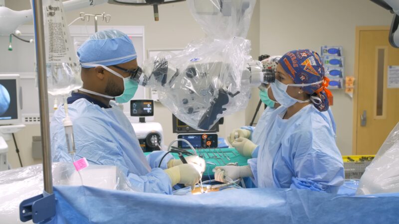 Surgeons during surgery