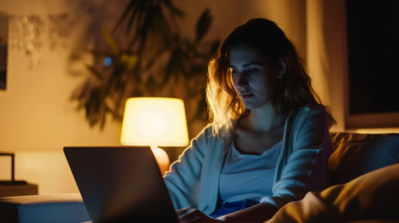 A Woman Utilizing Remote Medical Scribes