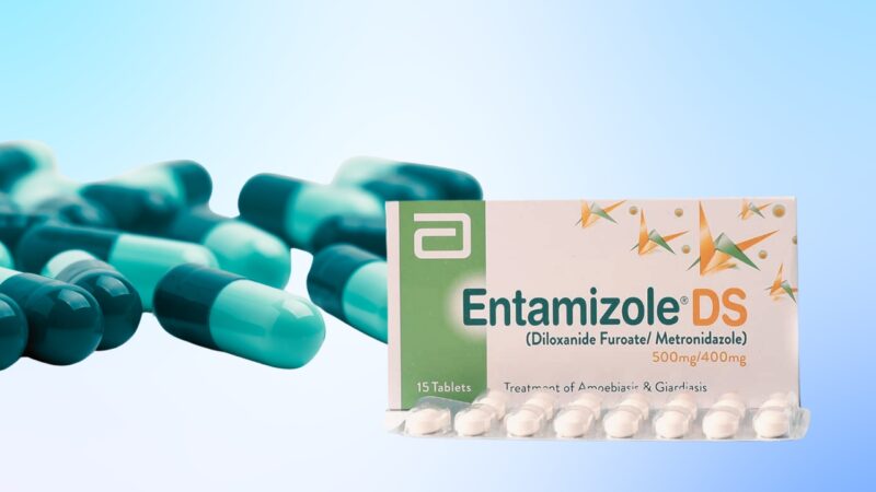 The Image Shows Entamizole Ds Tablets Alongside Blue Capsules, Highlighting the Potential for Drug Interactions